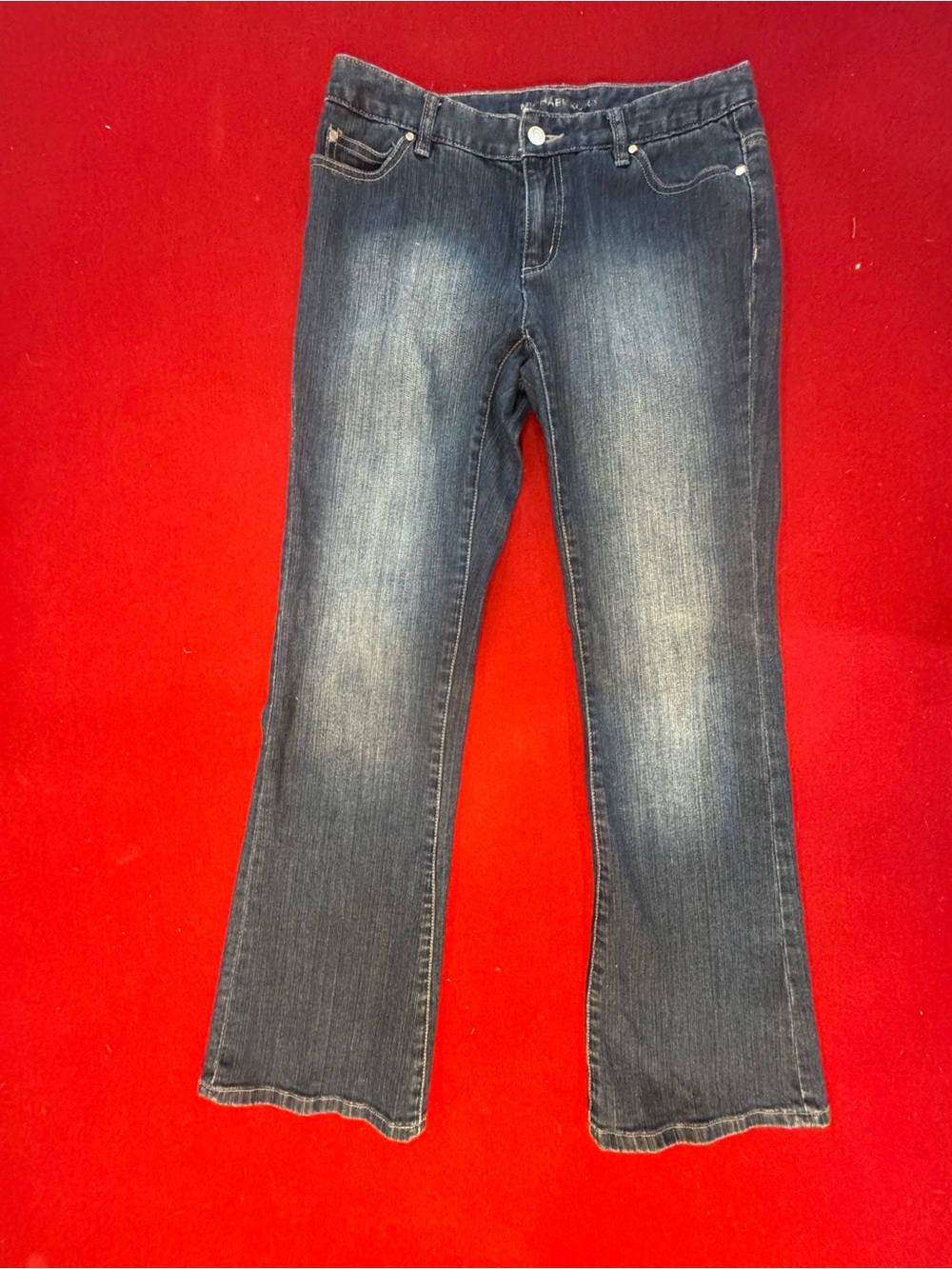 Michael Kors Vintage Rhinestone Pocket Women's Dark Wash Jeans Size 8